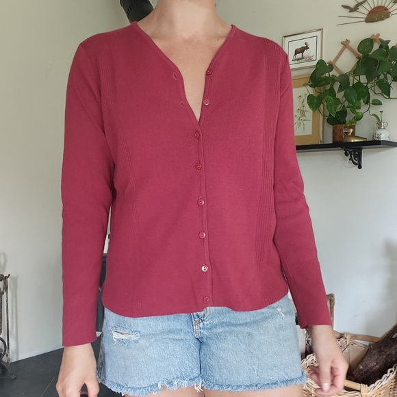 Red Knit Cardigan - Picture 3 of 9